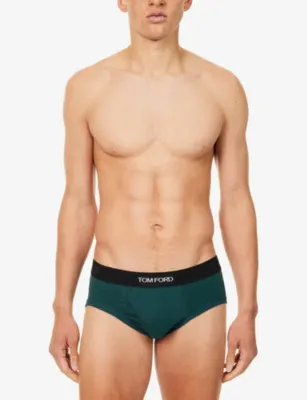 TOM FORD Logo-Waistband Stretch-Cotton Briefs detail 2