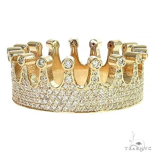 RINA - For Him CUSTOM 14k Gold Custom Made Crown Diamond Ring 66454 in Rose Gold / 9.5 – Ring