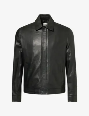 SIMKHAI Landon Collared Leather Jacket