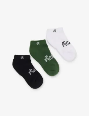 MALBON Branded Set of Three Cotton-Blend Socks in MULTI – Mens | Underwear & socks | Socks | Trainer Socks