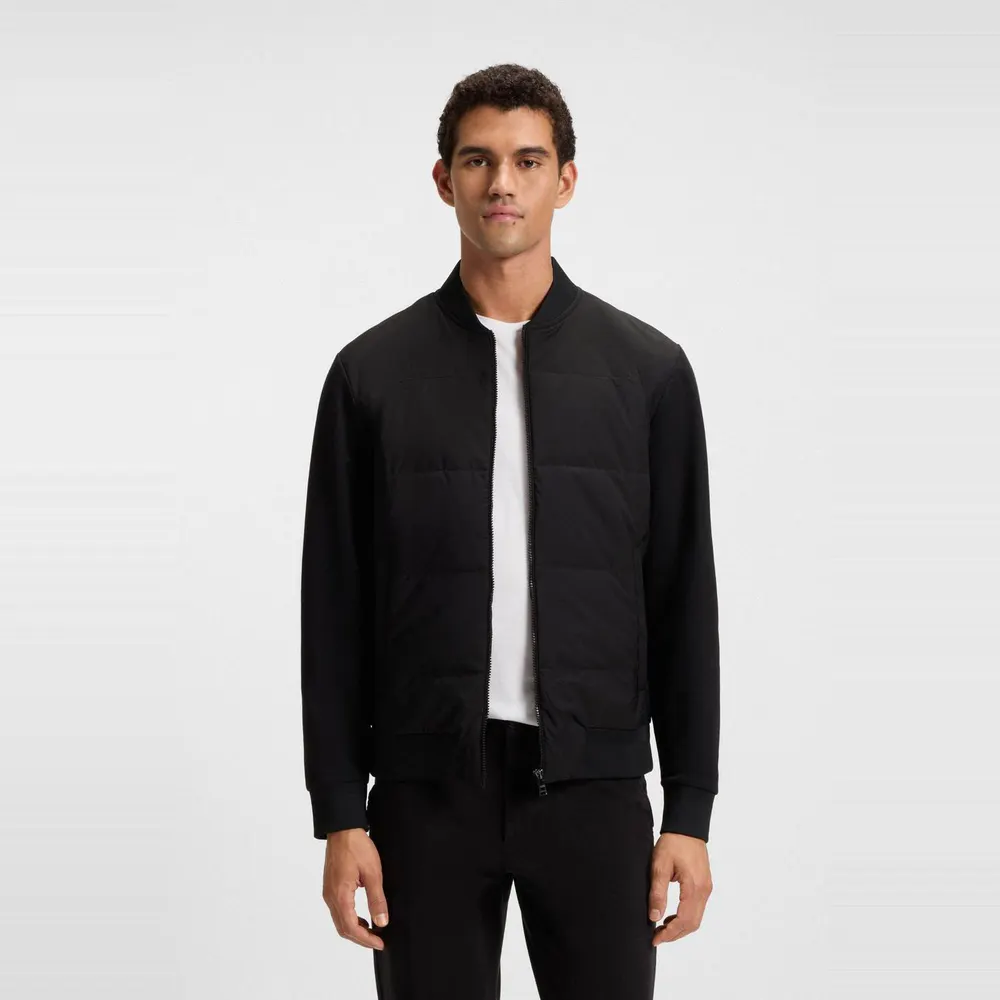 Boss Men's Skiles 100 Boss Black Cotton Long-Sleeve Full-Zip Fleece Top detail 2