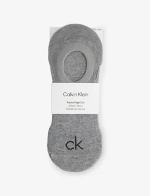 CALVIN KLEIN High-Cut Stretch-Cotton No-Show Socks - GREY MELANGE - 5.5-8 in GREY MELANGE – Mens | Underwear & socks | Socks | Trainer Socks
