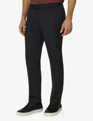 BOGGI MILANO Tapered-Leg Mid-Rise Stretch-Woven Trousers detail 3