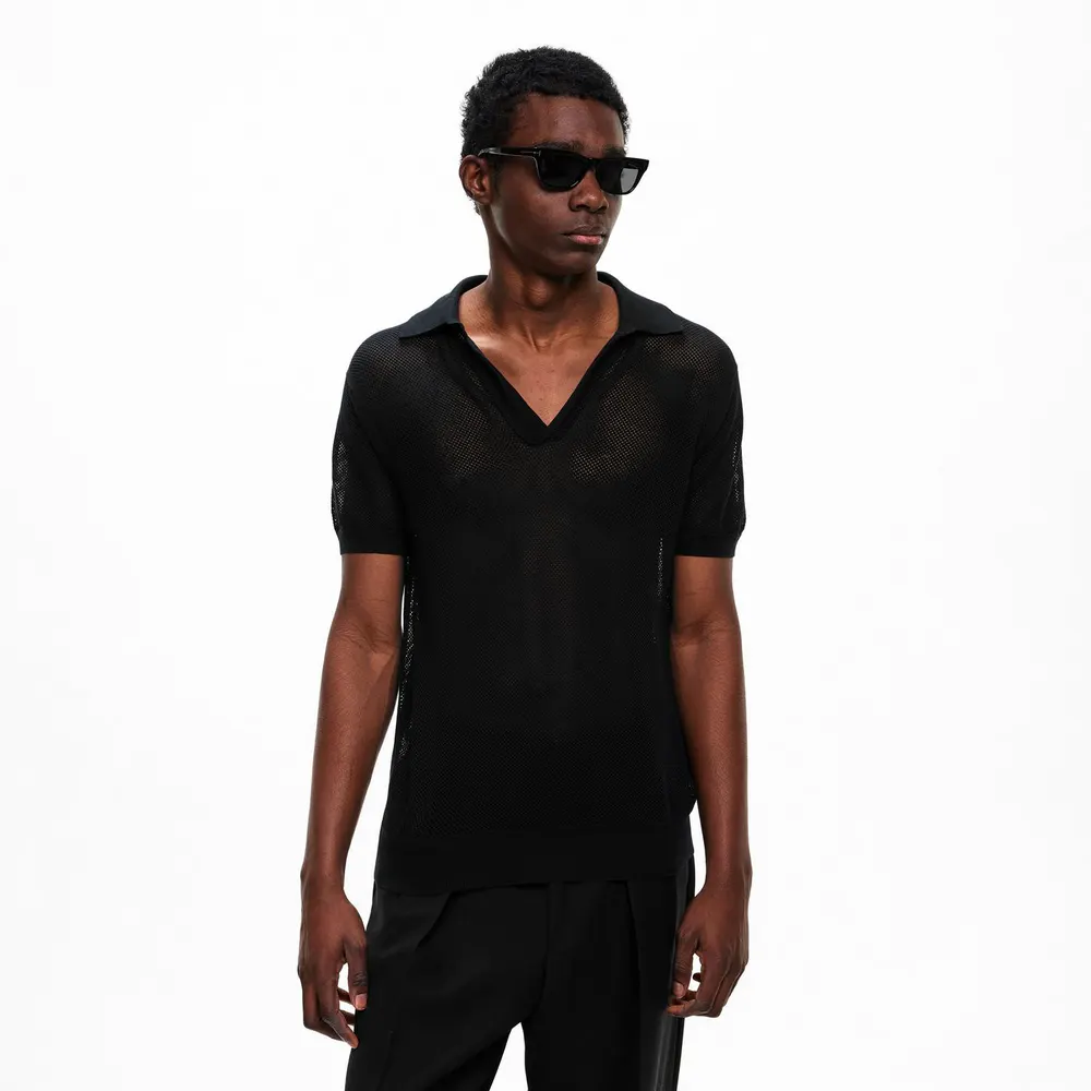 Tom Ford Men's Mesh Short Sleeve Knitted Top detail 3