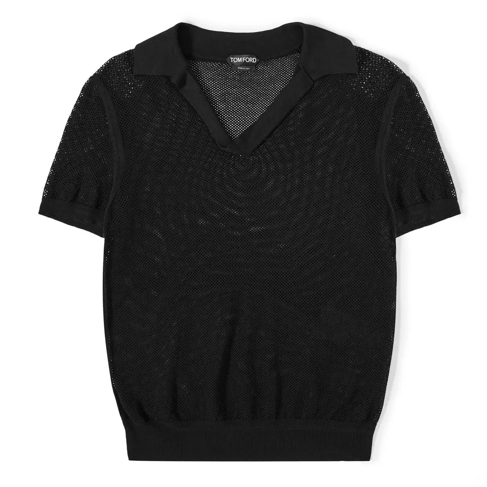 Tom Ford Men's Mesh Short Sleeve Knitted Top
