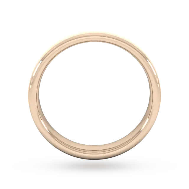 For Him 4mm Slight Court Standard Matt Finished Wedding Ring In 18 Carat Yellow Gold detail 3