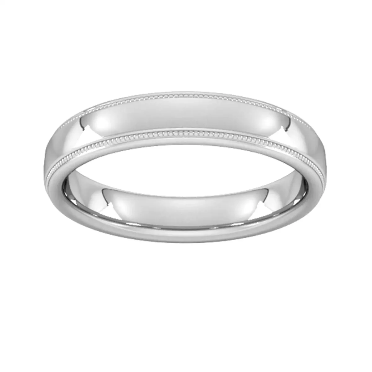 For Him 4mm Slight Court Extra Heavy Milgrain Edge Wedding Ring In 18 Carat Yellow Gold