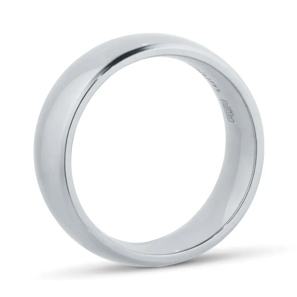 For Him 7mm Gents Plain Band Ring In Titanium, additional product view 3