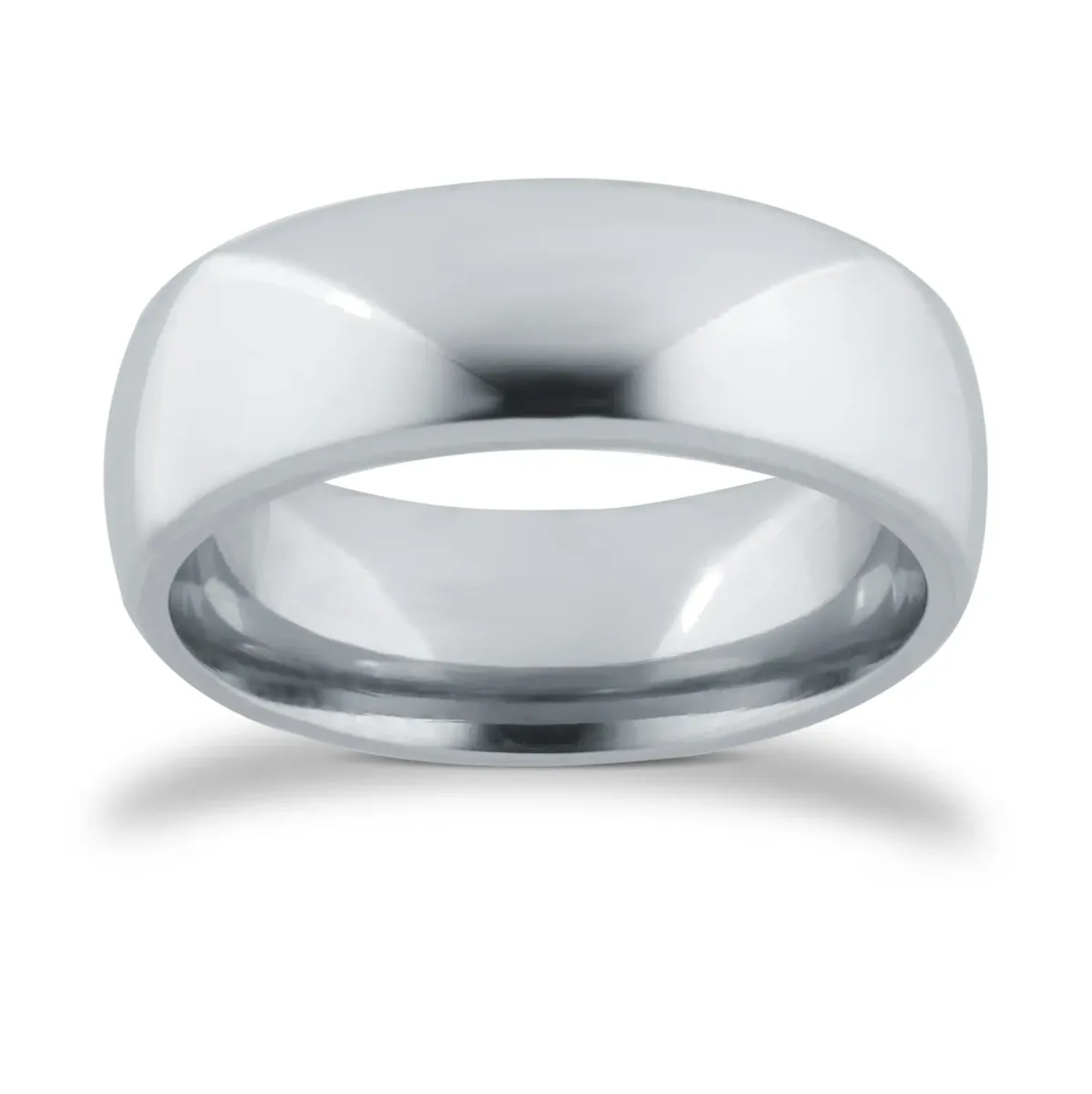For Him 7mm Gents Plain Band Ring In Titanium