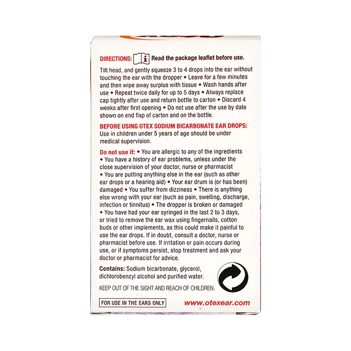 Otex Sodium Bicarbonate Ear Drops 10ml, additional product view 2