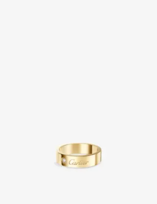 CARTIER C de Cartier 5mm 18ct Yellow-Gold and 0.04 Brilliant-Cut Diamond Wedding Ring - 49mm in YELLOW GOLD – Mens | Jewellery | Rings
