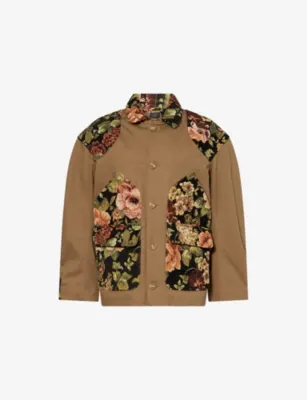 SIMONE ROCHA Floral-Print Patchwork Cotton Field Jacket