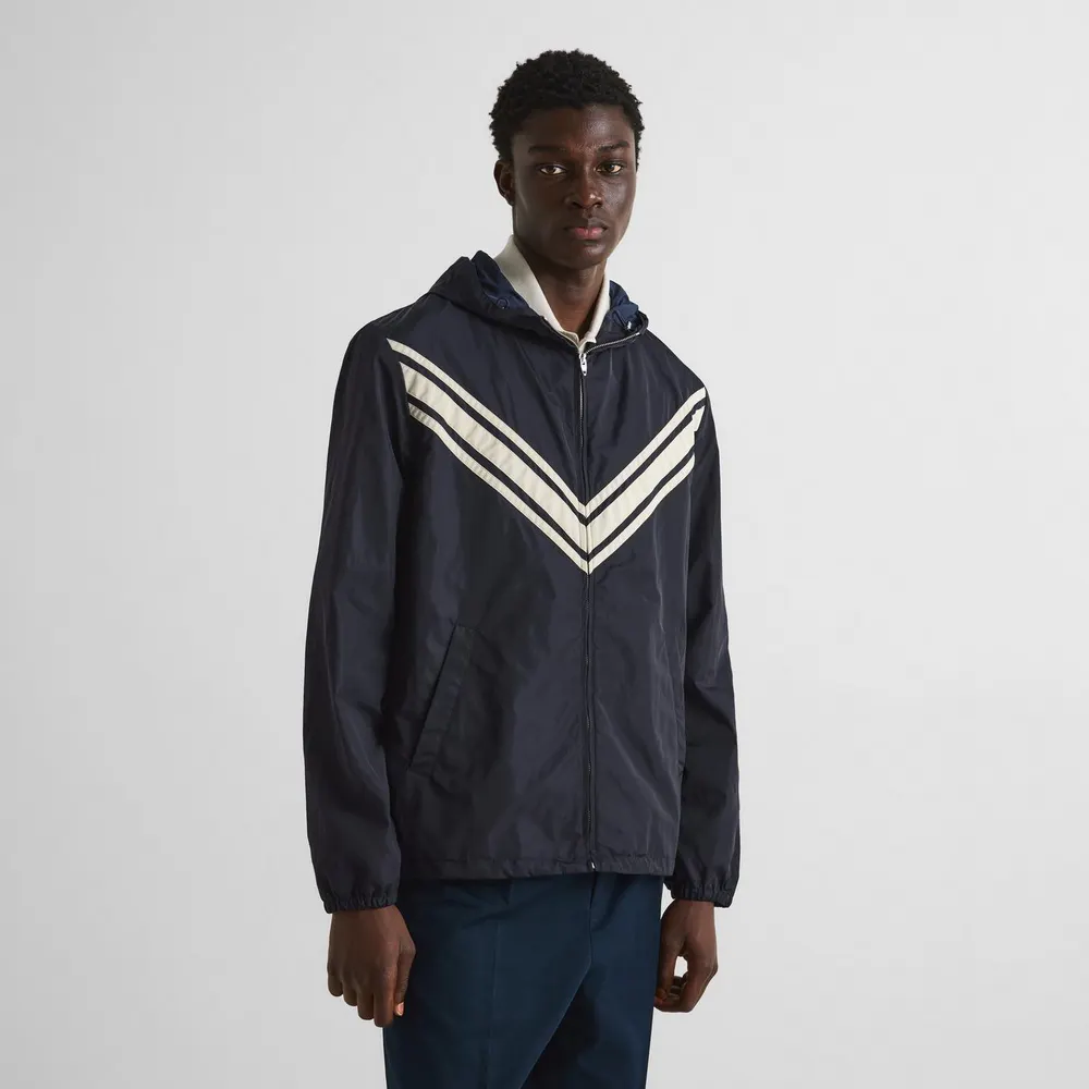 Valentino Val Nylon Lucido Jkt Sn64 in Marine/Beige, additional product view 3