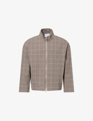 MKI MIYUKI-ZOKU Check High-Neck Woven Jacket
