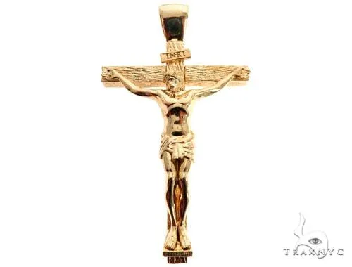 RINA - For Him FACTORY Custom 18K Yellow Gold Jesus Cross Charm Pendant 64006 in Rose Gold – Pendant