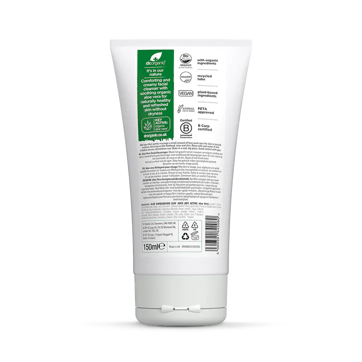 Dr Organic Aloe Vera Soothing Face Wash 150ml detail 2