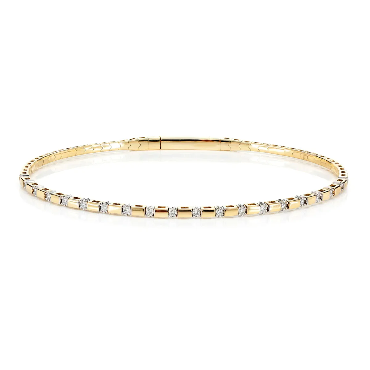 For Him Rectangle Bar Diamond Bangle Bracelet in Rose Gold / Medium / Natural Diamond – Bracelet