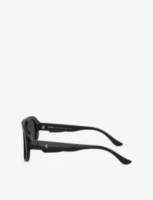 FERRARI FH2014U Pillow-Frame Acetate Sunglasses in BLACK, additional product view 3