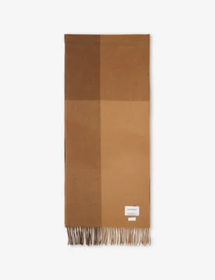 THE INOUE BROTHERS Fringed Colour-Block Brushed Alpaca-Wool Scarf - Yellow Block