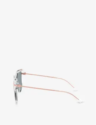 MICHAEL KORS MK2231U St. Barths Square-Frame Injected Sunglasses in Clear, additional product view 3