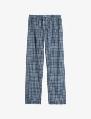 TEKLA Checked Cotton Pyjama Bottoms - Lanegan Checks