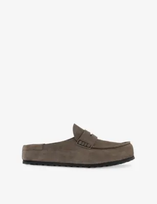 BIRKENSTOCK Naples Wrapped Suede Clogs - EUR 42 / 8 UK MEN in CONCRETE GRAY – Mens | Casual shoes | Slip on