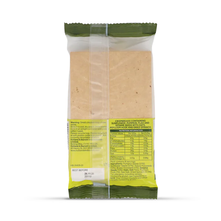 For Him High Fibre Super Seed Spinach Crispbreads 170g, additional product view 2