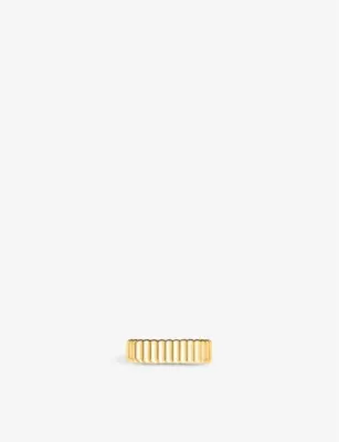 BOUCHERON Quatre Grosgrain 18ct yellow-gold single clip-on earring detail 2