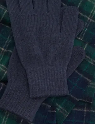 BARBOUR Tartan Wool Scarf and Gloves Set detail 2