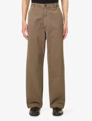 AGOLDE Warrick Relaxed-Fit Cotton Trousers in Rockwell (md Khaki), additional product view 3