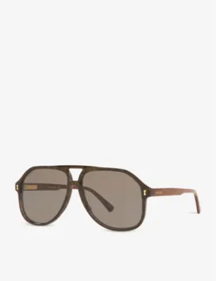 GUCCI GG1042S aviator-frame acetate sunglasses detail 2