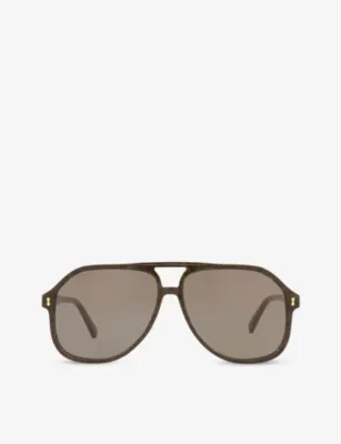 GUCCI GG1042S aviator-frame acetate sunglasses