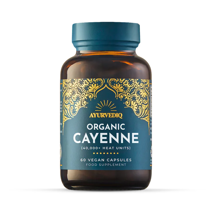 Ayurvediq Organic Cayenne Pepper - 60 Capsules – Vitamins & Supplements > Supplements > Plant Sourced Supplements
