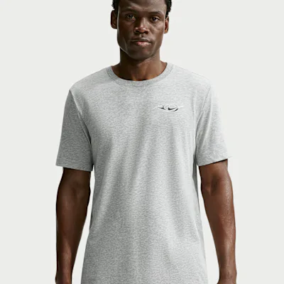 Nike Men's Dri-FIT Running T-Shirt - Dark Grey Heather/Black/White