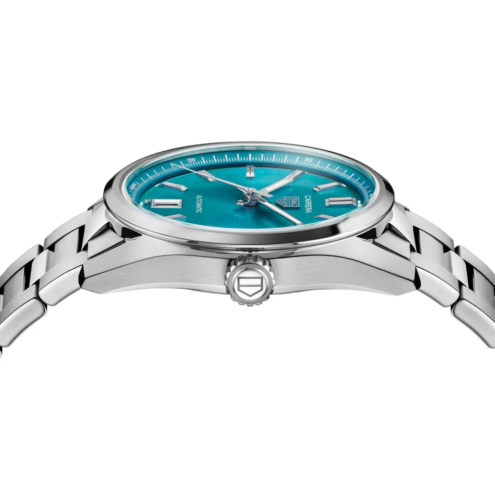 TAG Heuer Carrera Date 36mm Unisex Watch Turquoise in Turquoise, additional product view 3