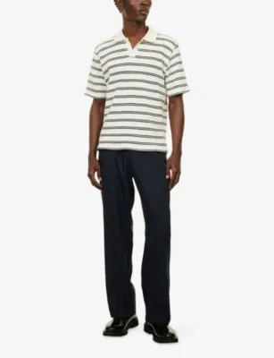 PERCIVAL Pressed-Pleat Straight-Leg Cotton-Blend Trousers - 38R detail 2