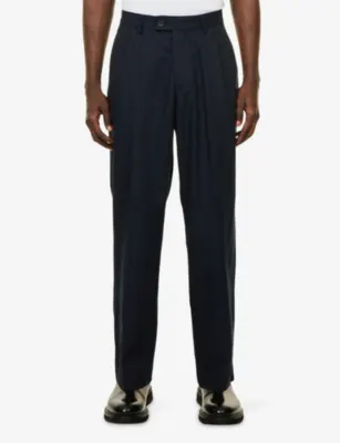 PERCIVAL Pressed-Pleat Straight-Leg Cotton-Blend Trousers - 38R detail 3