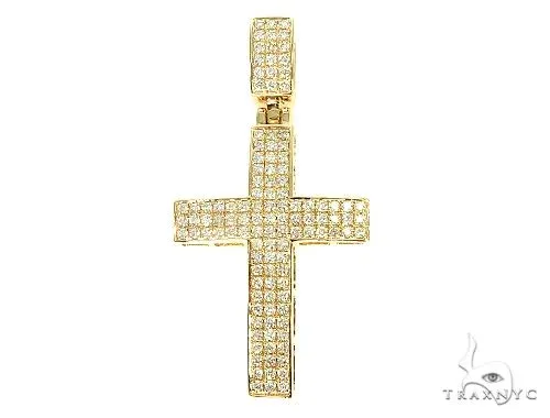 ANNA - CONSCIOUS DIAMONDS 14K Gold Diamond Cross Pendant 65953 in Yellow Gold – Pendant