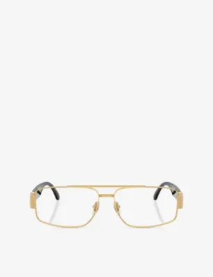VERSACE VE1317 Rectangle-Frame Metal Sunglasses
