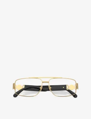 VERSACE VE1317 Rectangle-Frame Metal Sunglasses detail 3