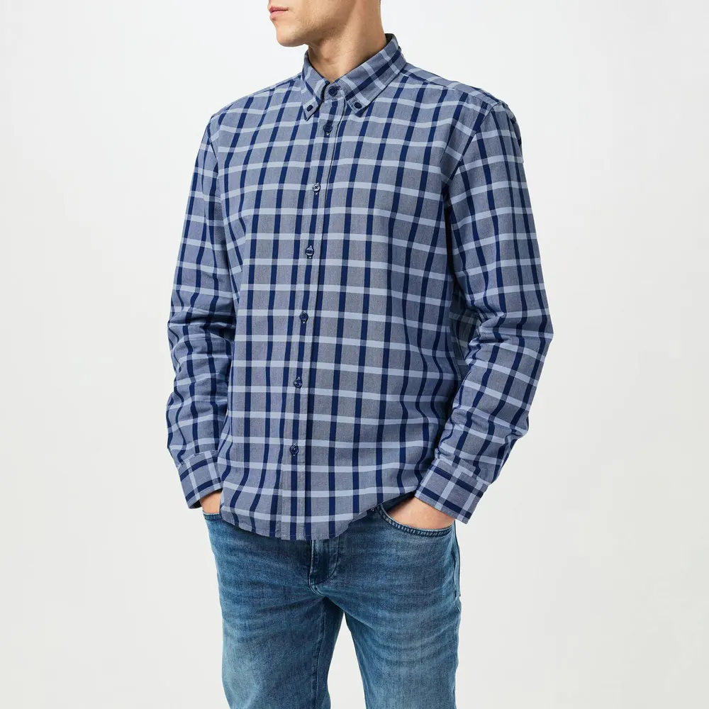 Boss Men's Black Patterned Long Sleeve Shirt detail 3