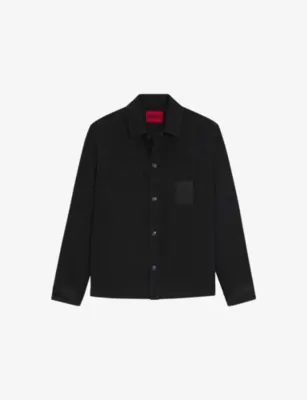 HUGO Brand-Patch Oversized-Fit Denim Shirt