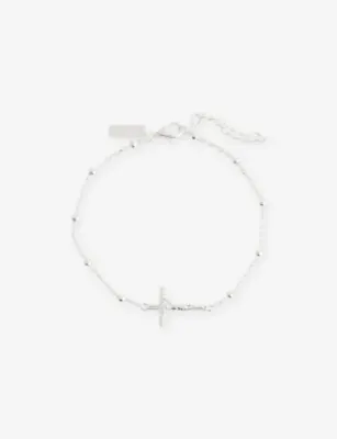 COMMONLINES Studded Cross Ball Sterling-Silver Bracelet