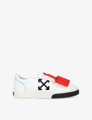 OFF-WHITE C/O VIRGIL ABLOH New Low Vulcanized Leather Low-Top Trainers - EUR 46 / 12 UK MEN in WHITE/BLK – Mens | Trainers | Lace up trainers