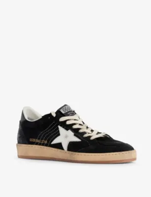 GOLDEN GOOSE Ballstar star-appliqué suede low-top trainers - EUR 40 / 6 UK MEN in BLK/WHITE, additional product view 3