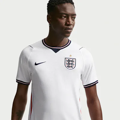 Nike England National Team 2026 Stadium Home Men's Nike Dri-FIT Football Shirt - White/Speed Red/Obsidian/Obsidian