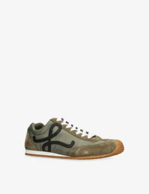 LOEWE Ballet Runner 2.0 Nylon and Leather Trainers - EUR 46 / 12 UK MEN in KHAKI, additional product view 3