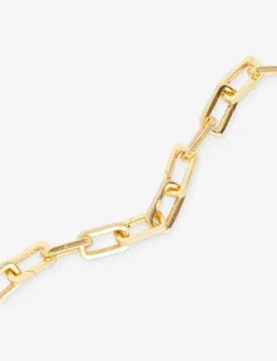 POUBEL Engraved-Link 14ct Yellow Gold Vermeil Bracelet detail 3