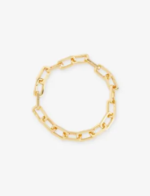 POUBEL Engraved-Link 14ct Yellow Gold Vermeil Bracelet