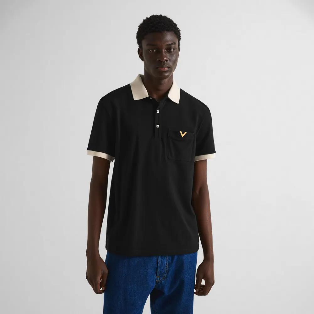 Valentino Val Dreamatic Polo Sn64 in Black/White, additional product view 3